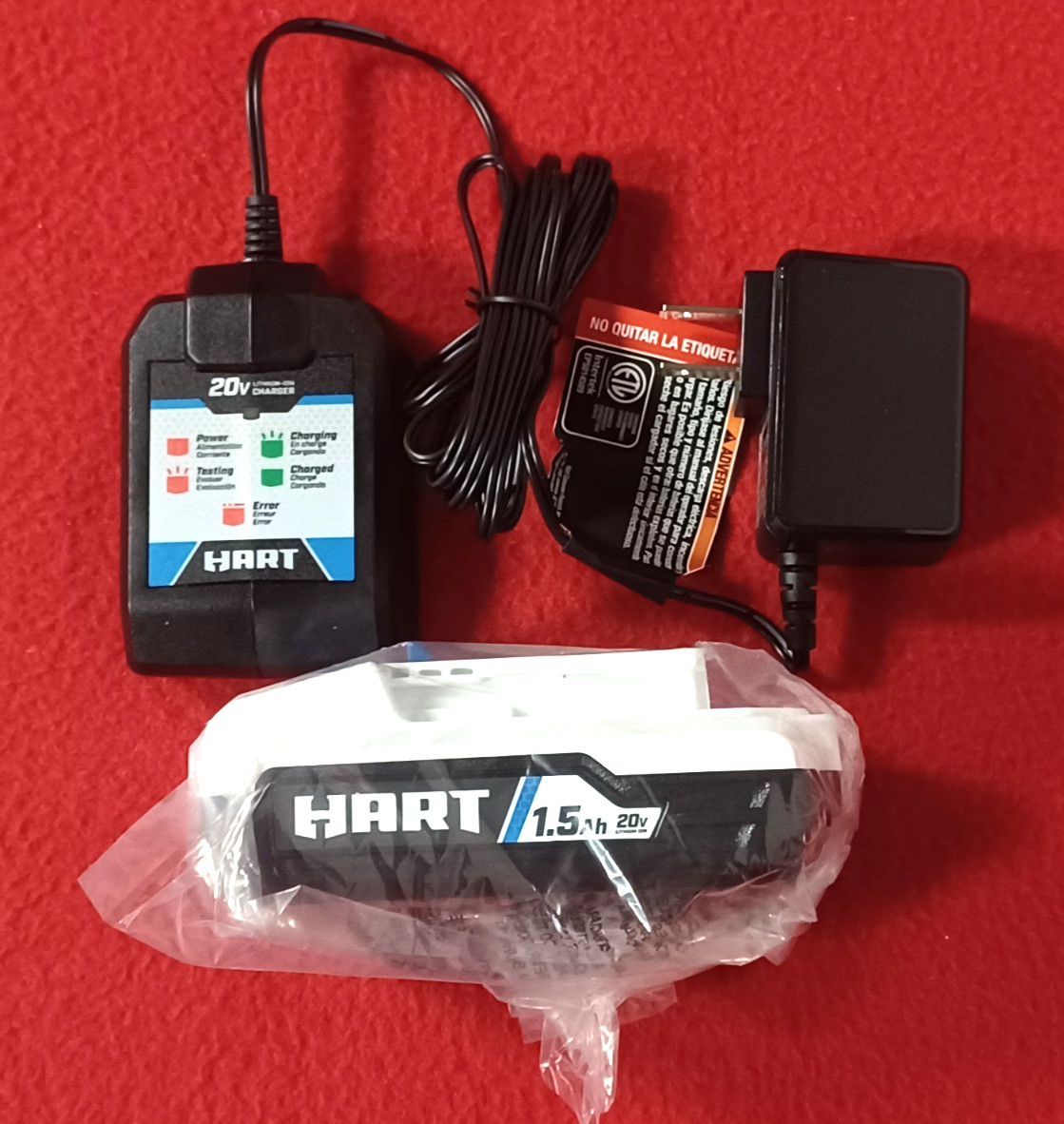 NEW HART BPH011 20V LITHIUM-ION BATTERY 1.5AH + NEW HART CGH002 CHARGER gallery