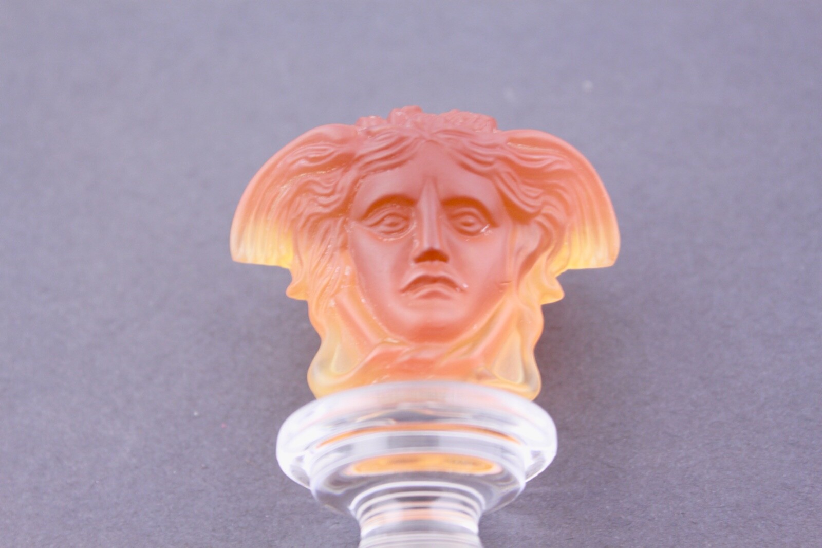 VERSACE ROSENTHAL AMBER CRYSTAL MEDUSA BOTTLE STOPPER - MINT gallery
