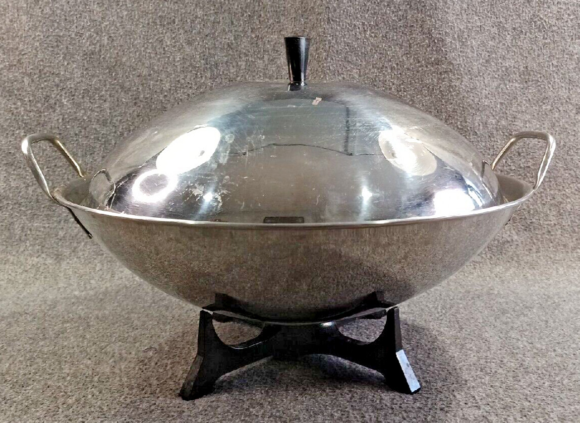 Vintage Farberware Stainless Steel Electric Wok #303A Aluminum Clad Bottom w/Box gallery