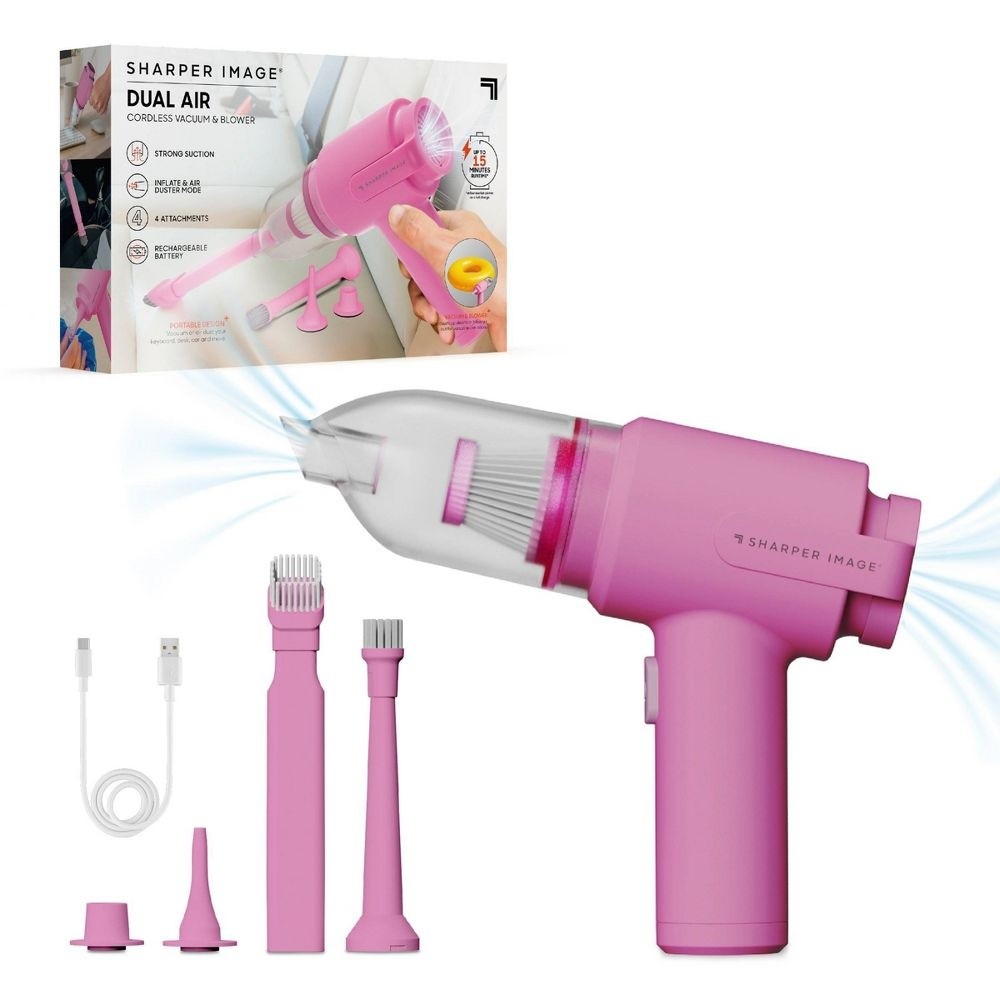 Sharper Image Cordless Handheld Vacuum and Blower Pink gallery