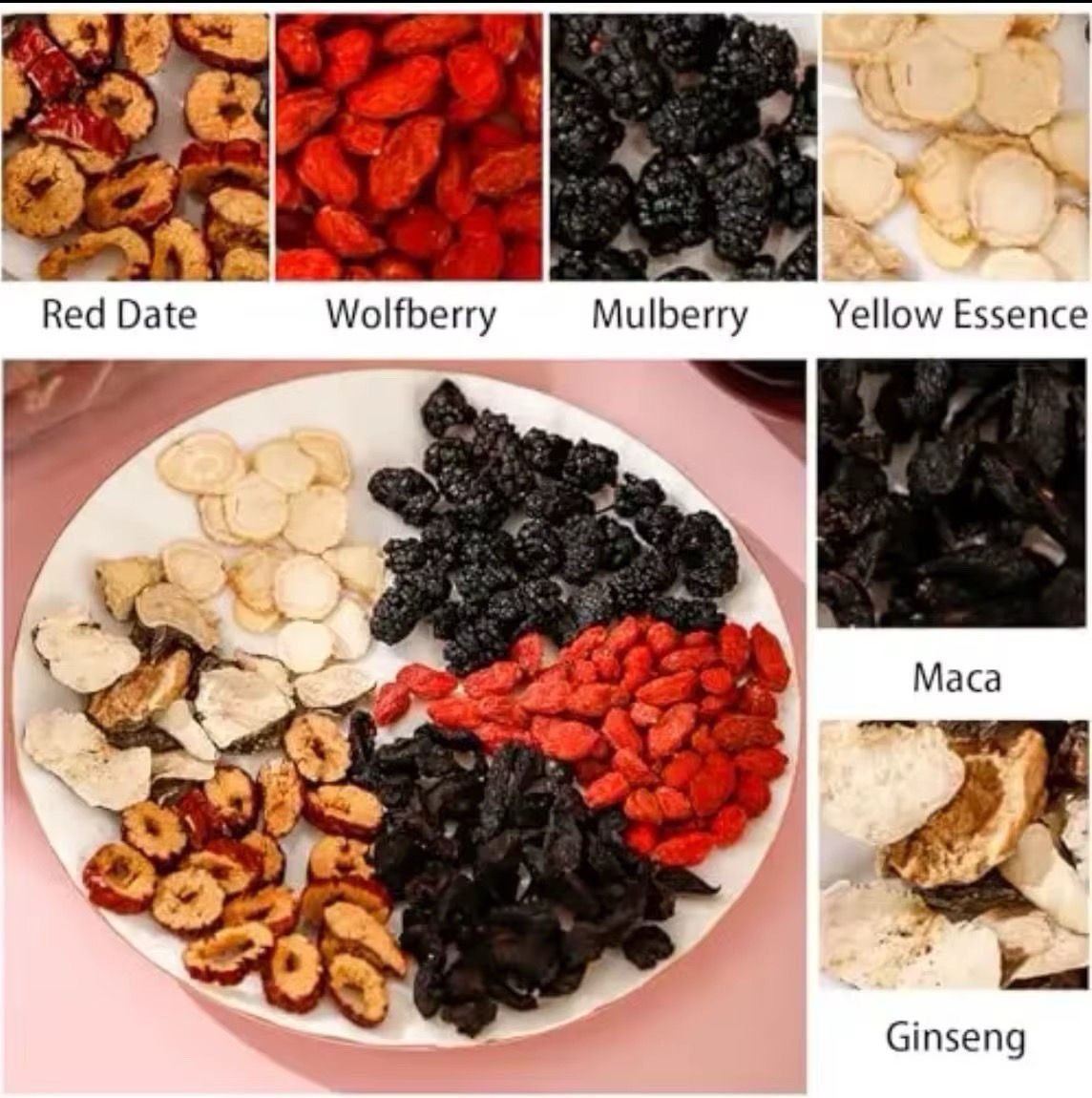 Ginseng Five Treasure Tea - Kidney Support, Red Date Herbal Blend gallery