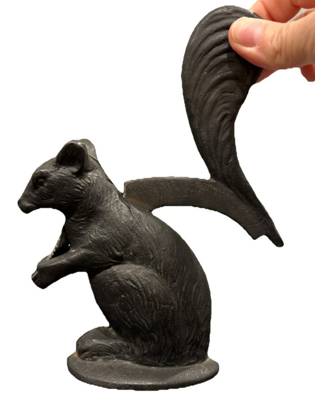 Cast Iron Squirrel Nutcracker Farmhouse Rustic Decor Vintage 2.6 lbs 5" x 7 1/2" gallery