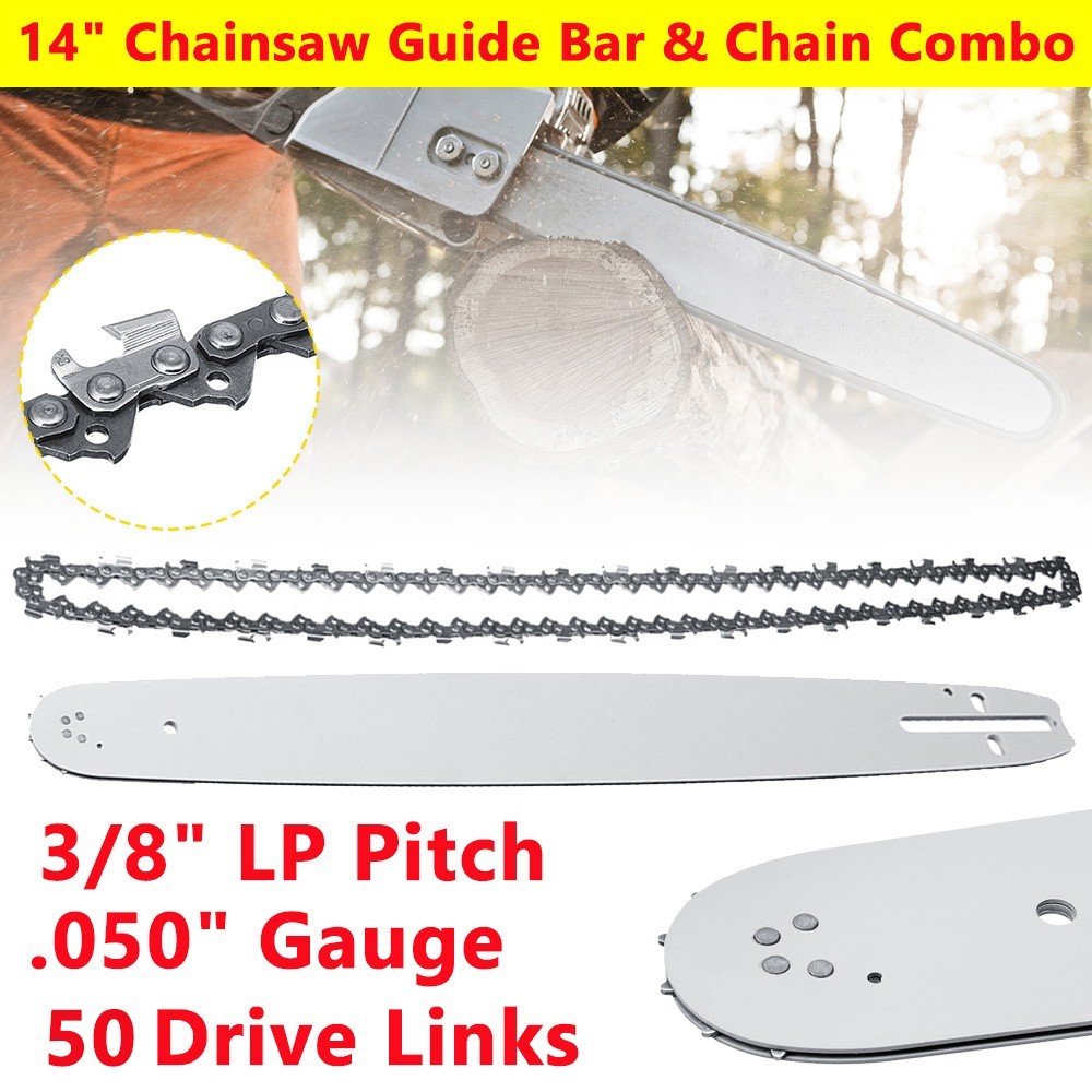 14 inch Replacement Chainsaw Guide Bar and Chainsaw Chain set 50DL Drive Links