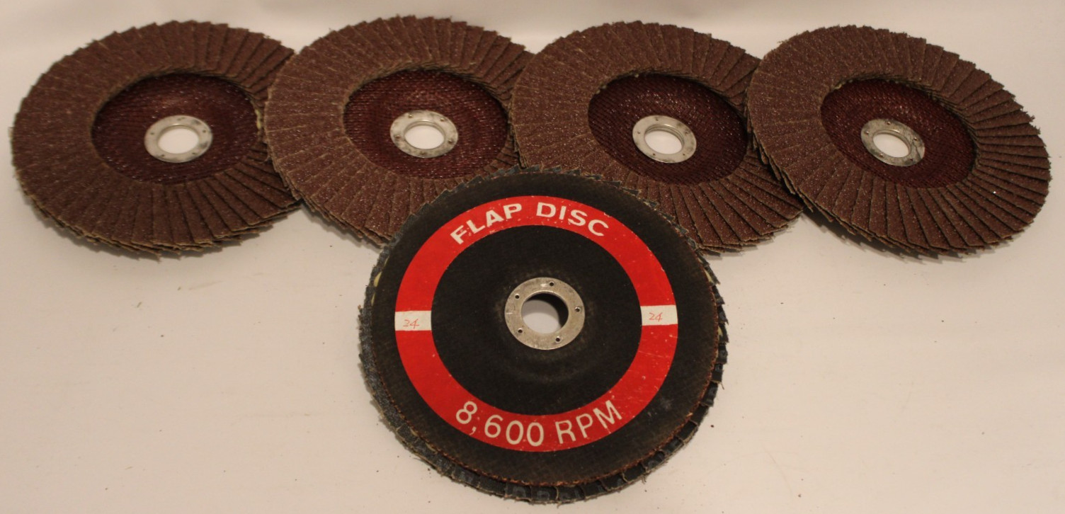 7" x 7/8" 24 Grit Flap Disc, FLAT Grinding Wheels, Fiber./AL. Oxide - Lot of 5 gallery