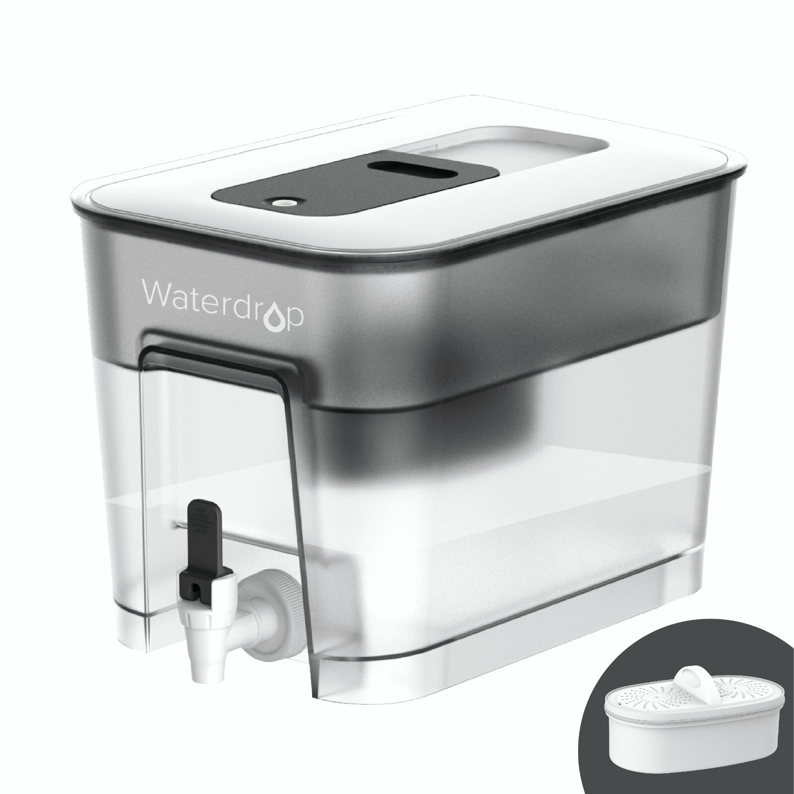 Waterdrop 20-Cup Water Filter Dispenser with 1 Filter, (200 gallons), Black gallery
