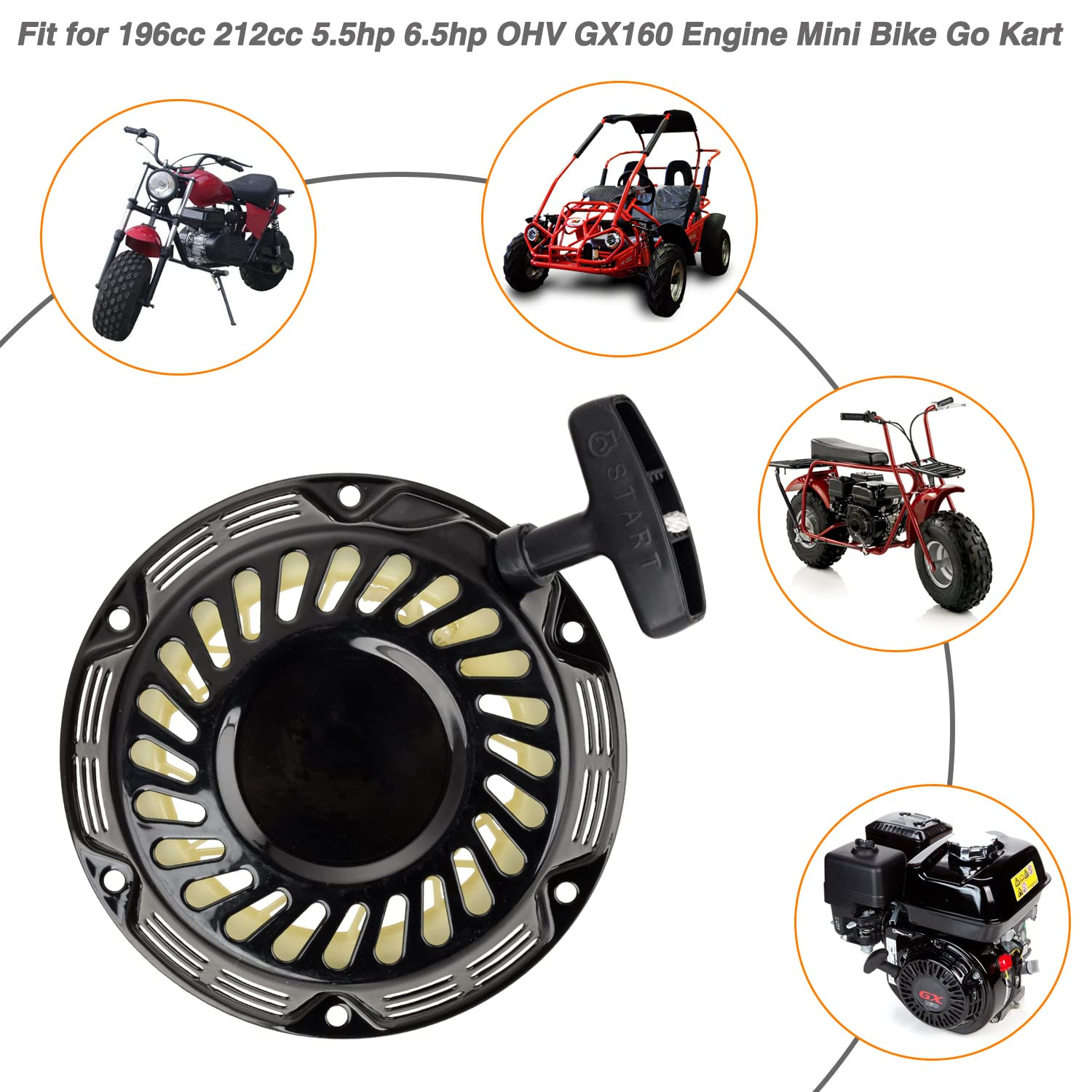 Pull Start Recoil Starter Assembly for Predator 212 196cc 212cc 224cc 6.5HP 7... gallery