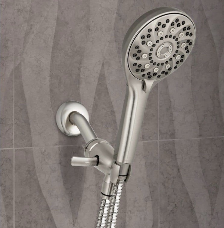 8-Spray Patterns 4.3 In. Wall Mount Handheld Shower Head 1.8 GPM in Brushed Nick gallery