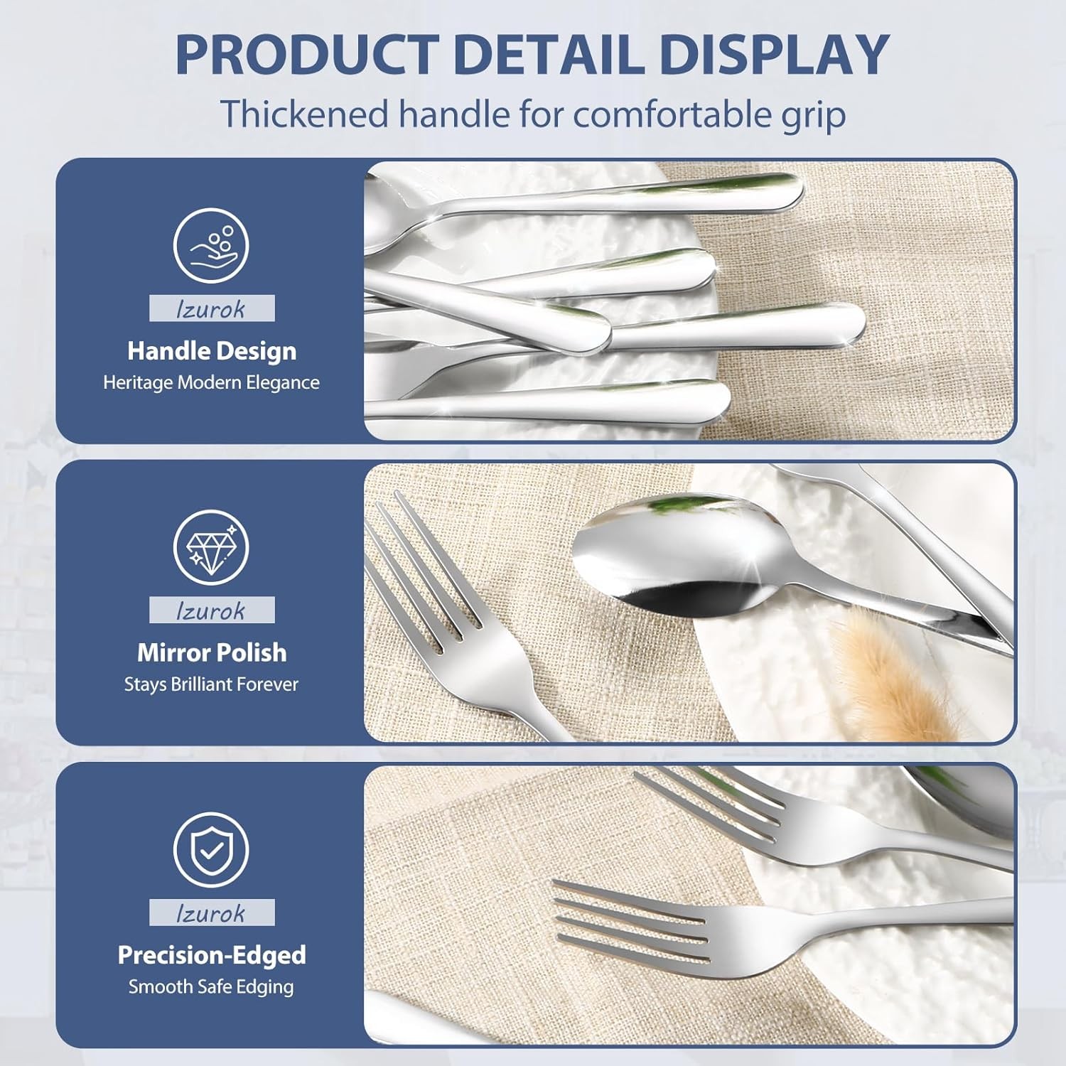 32-Piece Forks and Spoons Set, Premium Stainless Steel Silverware gallery