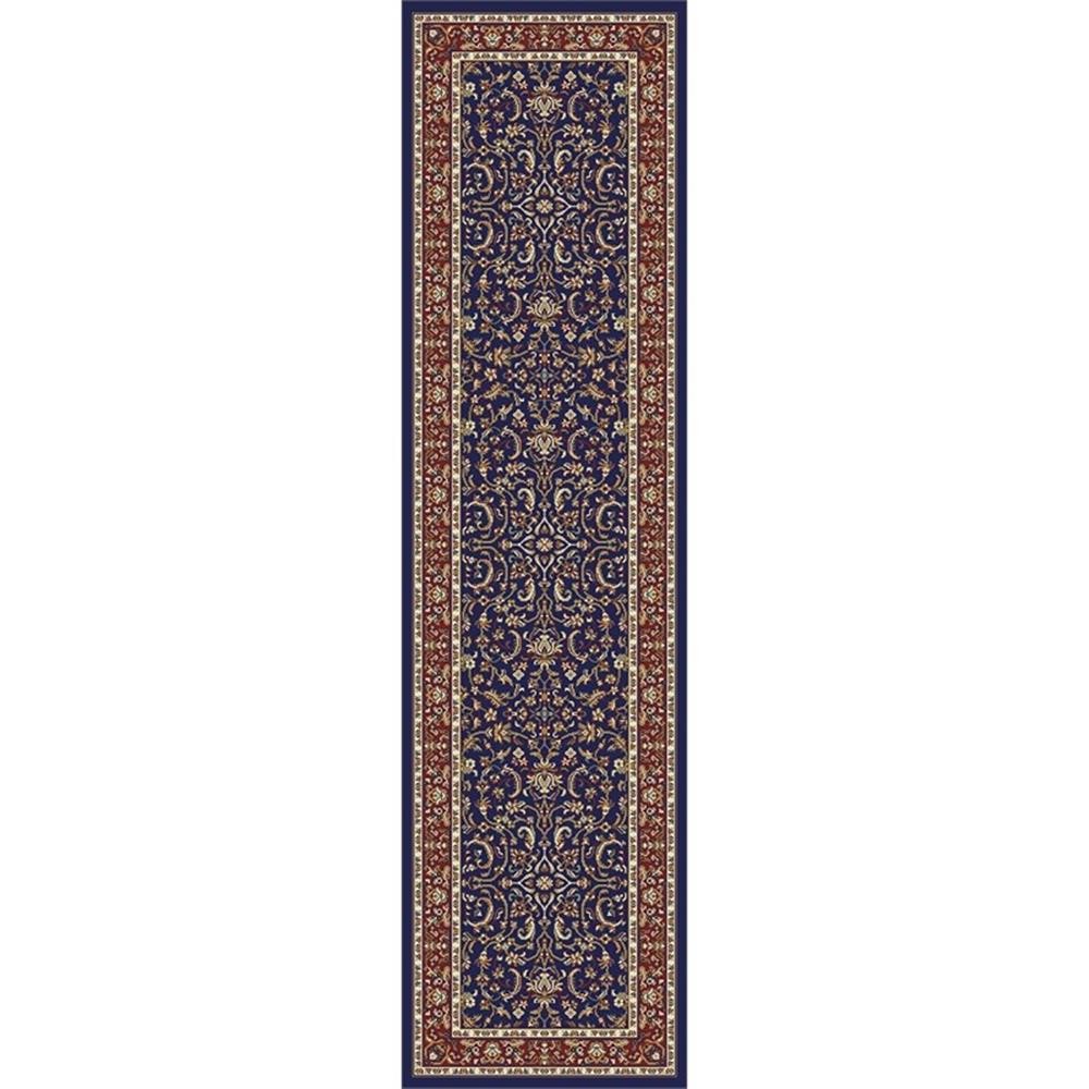 Pemberly Row Traditional 2'2" x 8' Rectangular Fabric Rug in Navy gallery