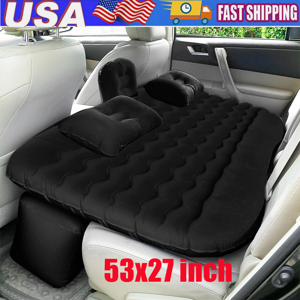 Inflatable Travel Car Air Mattress Back Seat Bed and Rest W/Pillows Pump and Bag gallery