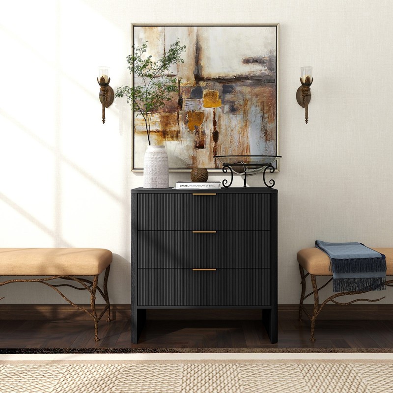 Modern Wavy Pattern Drawer Cabinet For Bedroom Hallway gallery