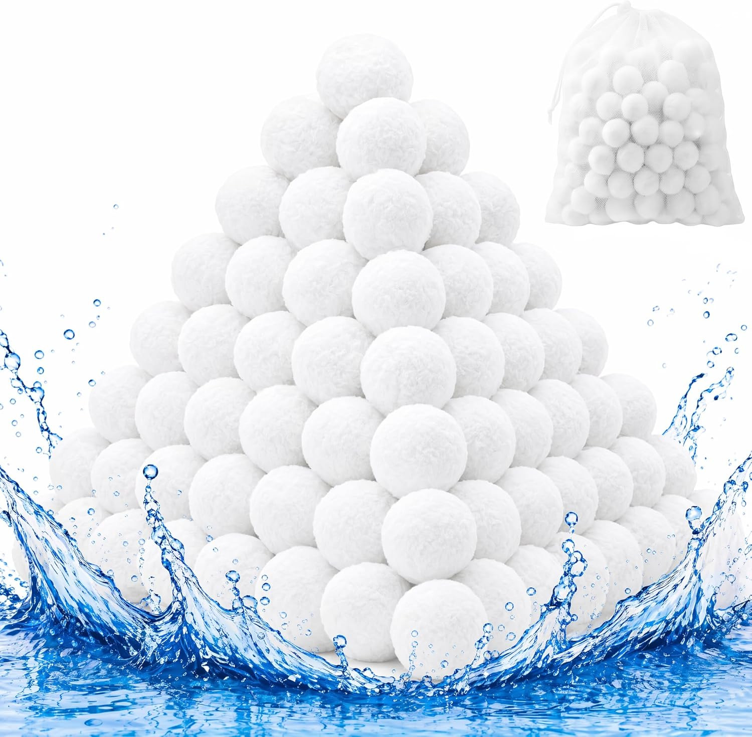 1.8 Lbs Pool Filter Balls for Sand Filter, Reusable Pool Sand Filter Balls, Eco- gallery