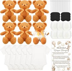 31 Pcs Bear Blindfolded Diaper Changing Baby Shower Game, 6 Sets 15.7 in Bears w