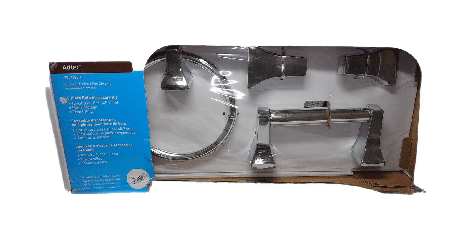 MOEN Adler 3-Piece Bath Hardware Set with 18 in. Towel Bar in Chrome YB0193CH gallery