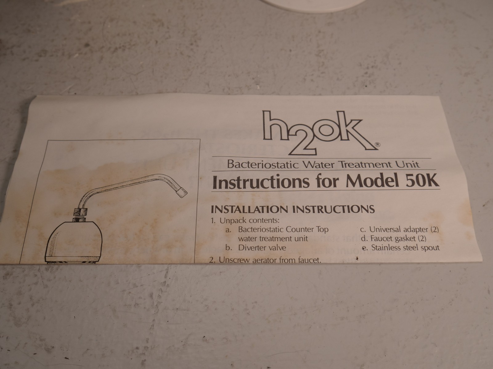 H2OK 50K BACTERIOSTATIC WATER TREATMENT SYSTEM COUNTERTOP MOUNT NEW gallery