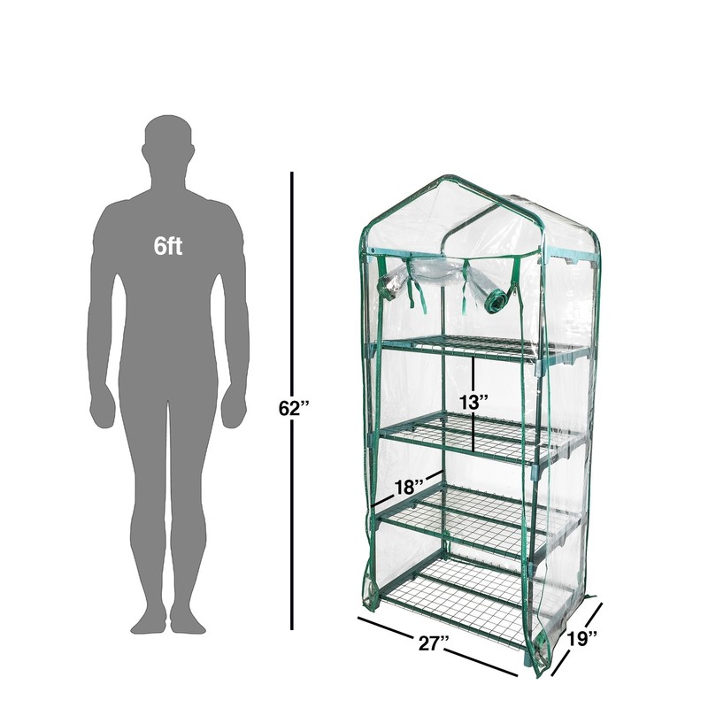 Garden Elements Personal Plastic Plant Outdoor Standing Greenhouse, Clear, Small gallery