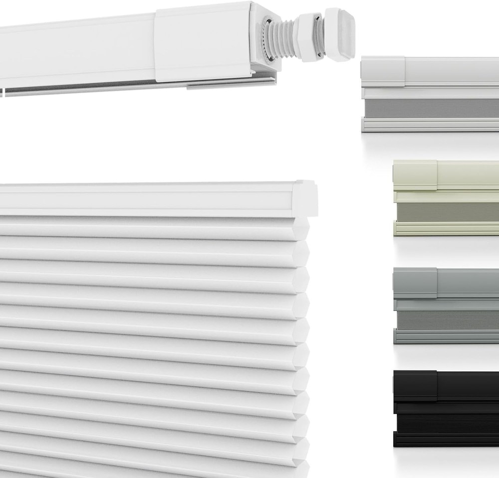 Light Filtering 1.5in No Drill No Tools Cordless Cellular Shades Honeycomb Blind