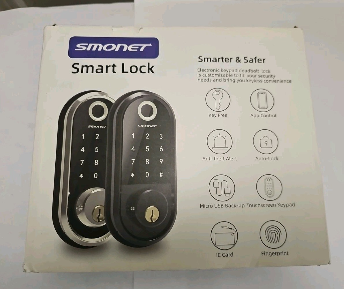 SMONET Fingerprint Smart Lock Electronic Keypad Deadbolt Keyless Entry Door Lock gallery