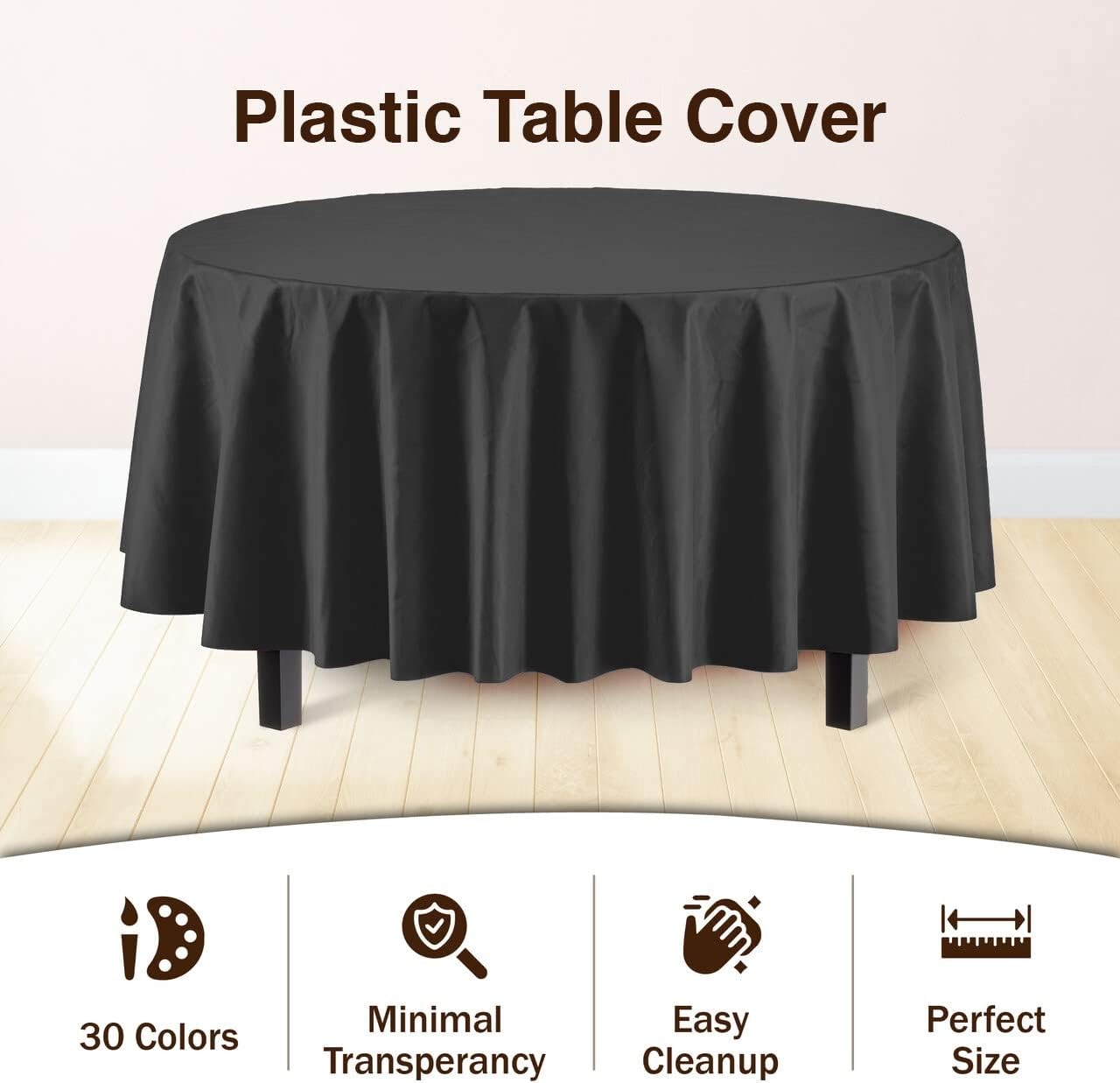 Exquisite Party Solids 12-Pack Premium Plastic 84-Inch Round, Black gallery