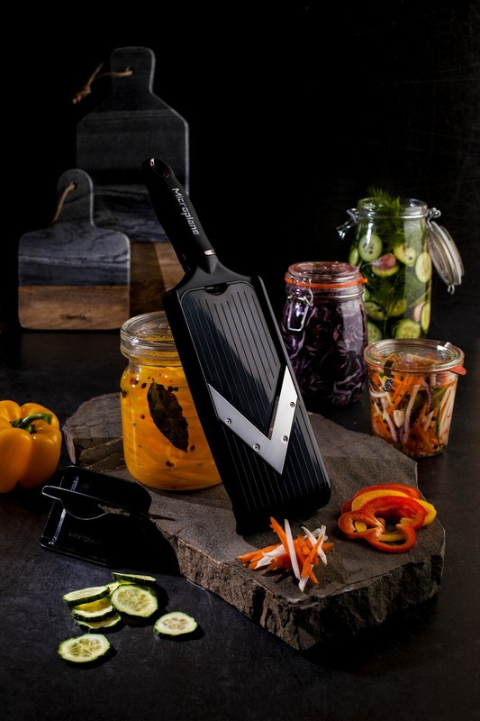 Microplane Adjustable V-Blade / Julienne Mandoline Food Slicer with Hand Guard gallery