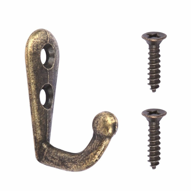 20 Pack Wall Mounted Hook Single Robe Coat Holder Key Hanger w/40 Pieces Screws gallery
