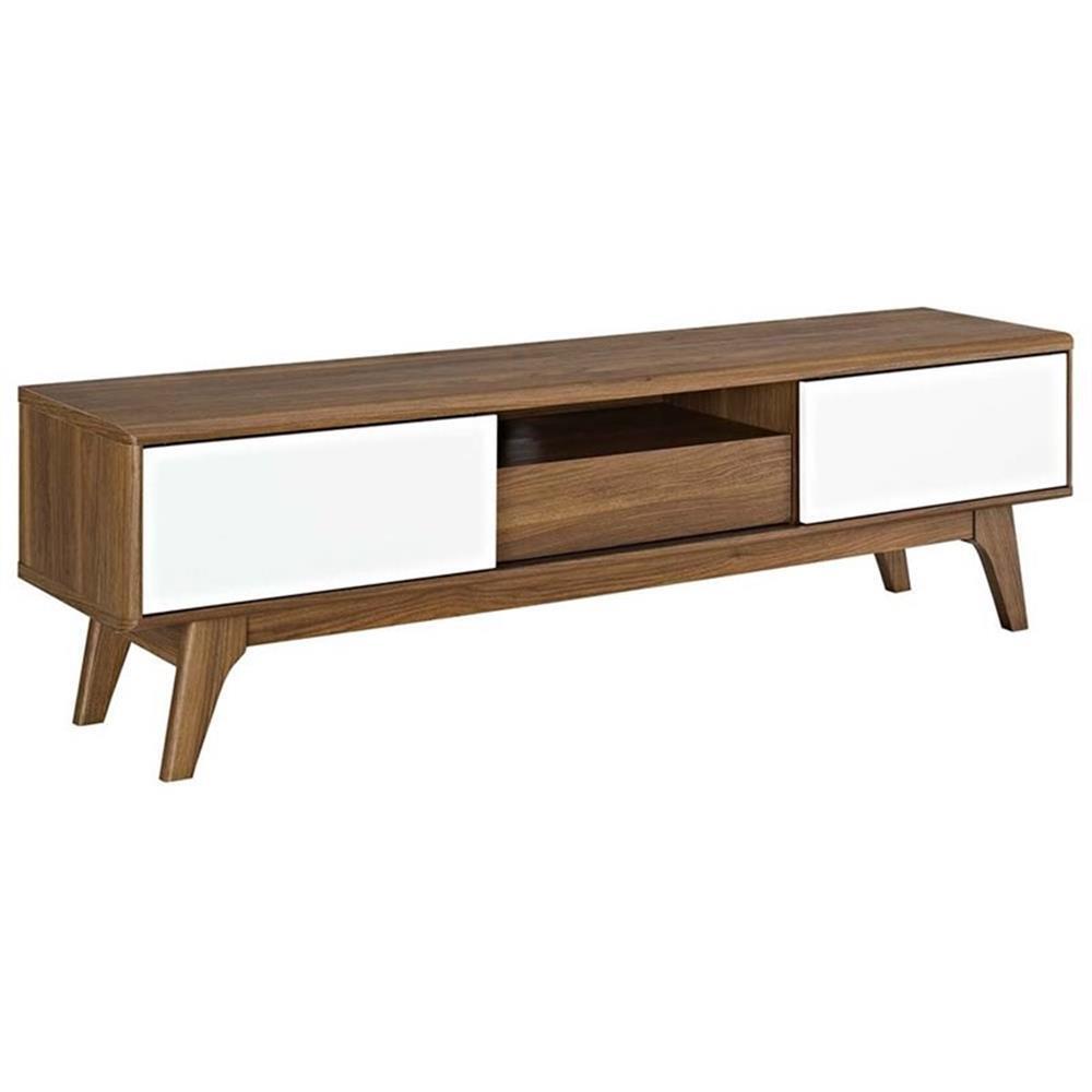 Modway Envision 59" Particleboard TV Stand for TVs up to 65" in Walnut/White gallery