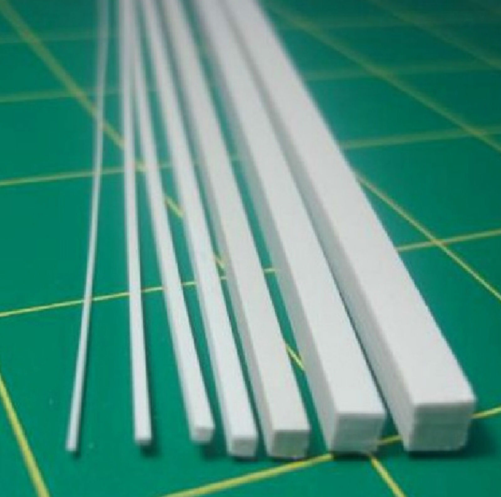 ABS Styrene Plastic Square Bar Rods Width 0.5 to 5mm *250mm White gallery