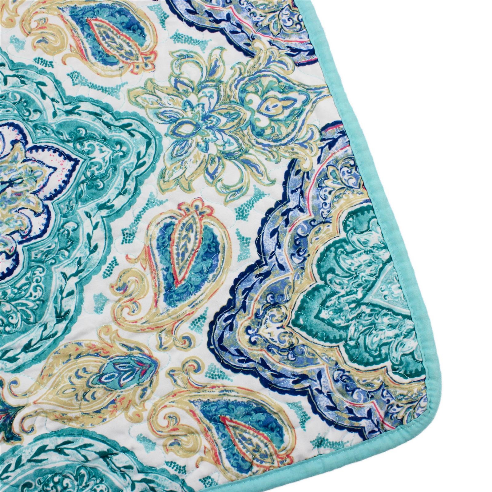 Mainstays Teal/White Paisley Patterned Queen Sized Bed Comforter 100% Polyester gallery