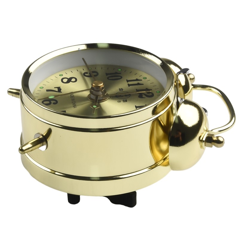 Horseshoe Mechanical Gold Alarm Clock-Manual Wind Up Vintage Metal Clock Cute gallery
