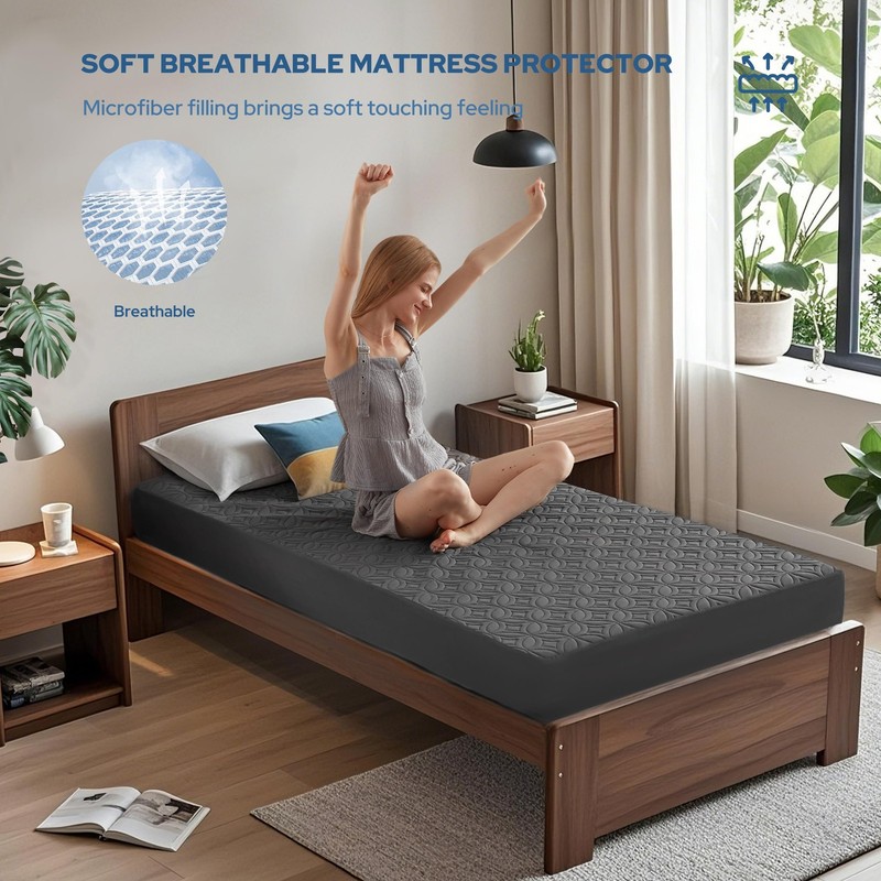 BEDLORE Waterproof Mattress Protector, Twin XL Size XL, 1 Gray gallery