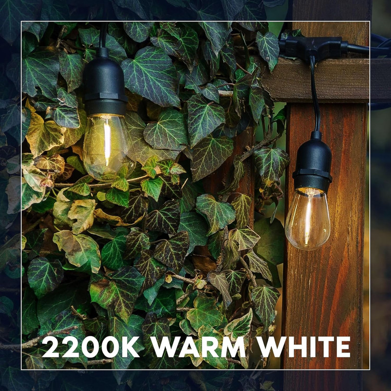 24FT Waterproof LED String Lights with 12 Shatterproof Edison Bulbs for Outdoors gallery