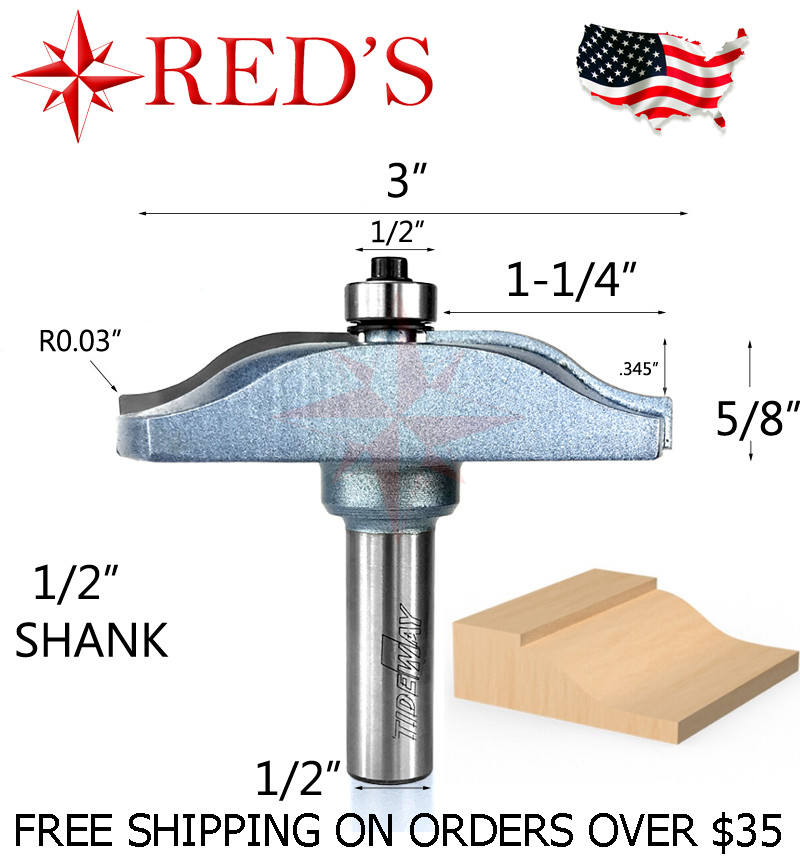 Tideway Carbide IND RC12082008 1-1/4" Raised Panel OGEE 1/2" shank router bit gallery