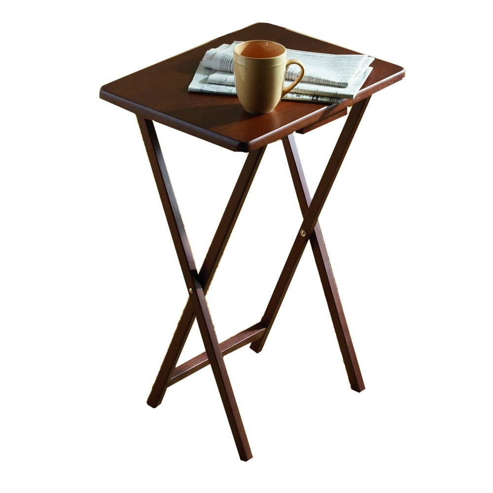 (2-Pack) Folding TV Tray Table Set in Walnut 19 X 15 X 26 Inch gallery