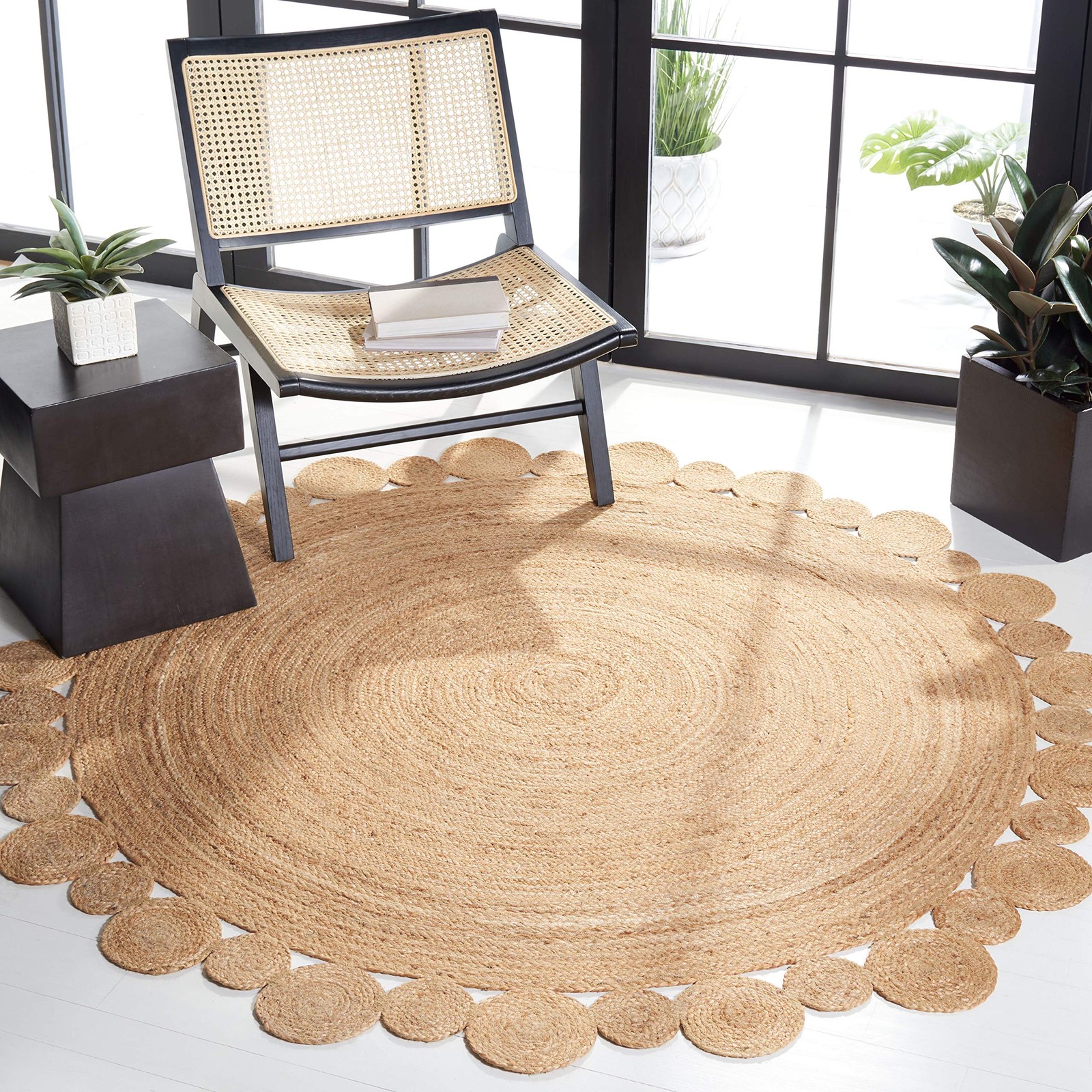 Natural Fiber Round Collection 9' Round Natural NFB307A Handmade Boho Country... gallery