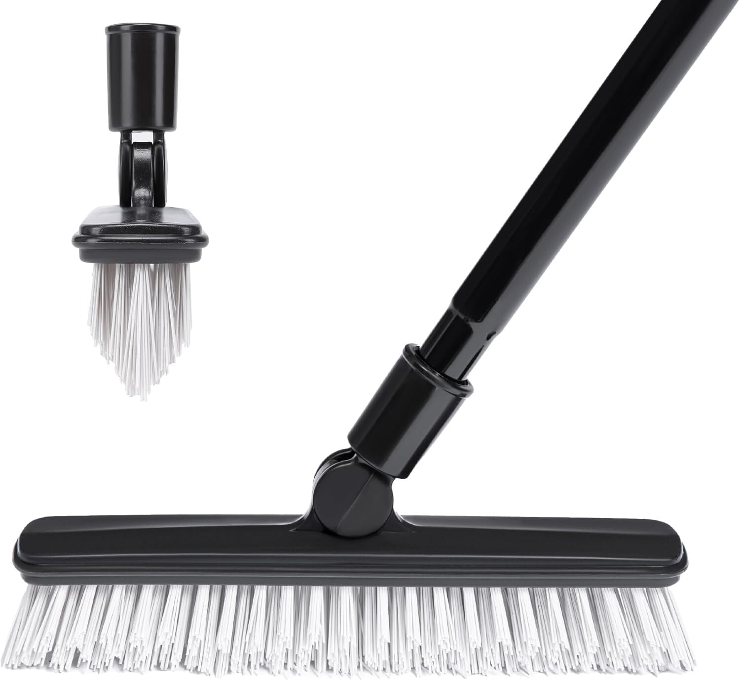 1 or 2 Pack Grout Brush with Long Handle 50 Inches, Swivel Floor Scrub Broom gallery