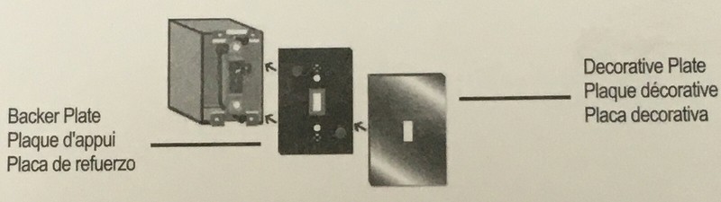Brushed Nickel Triple Toggle Light Switch Wallplate NO VISIBLE SCREWS USA 662658 gallery