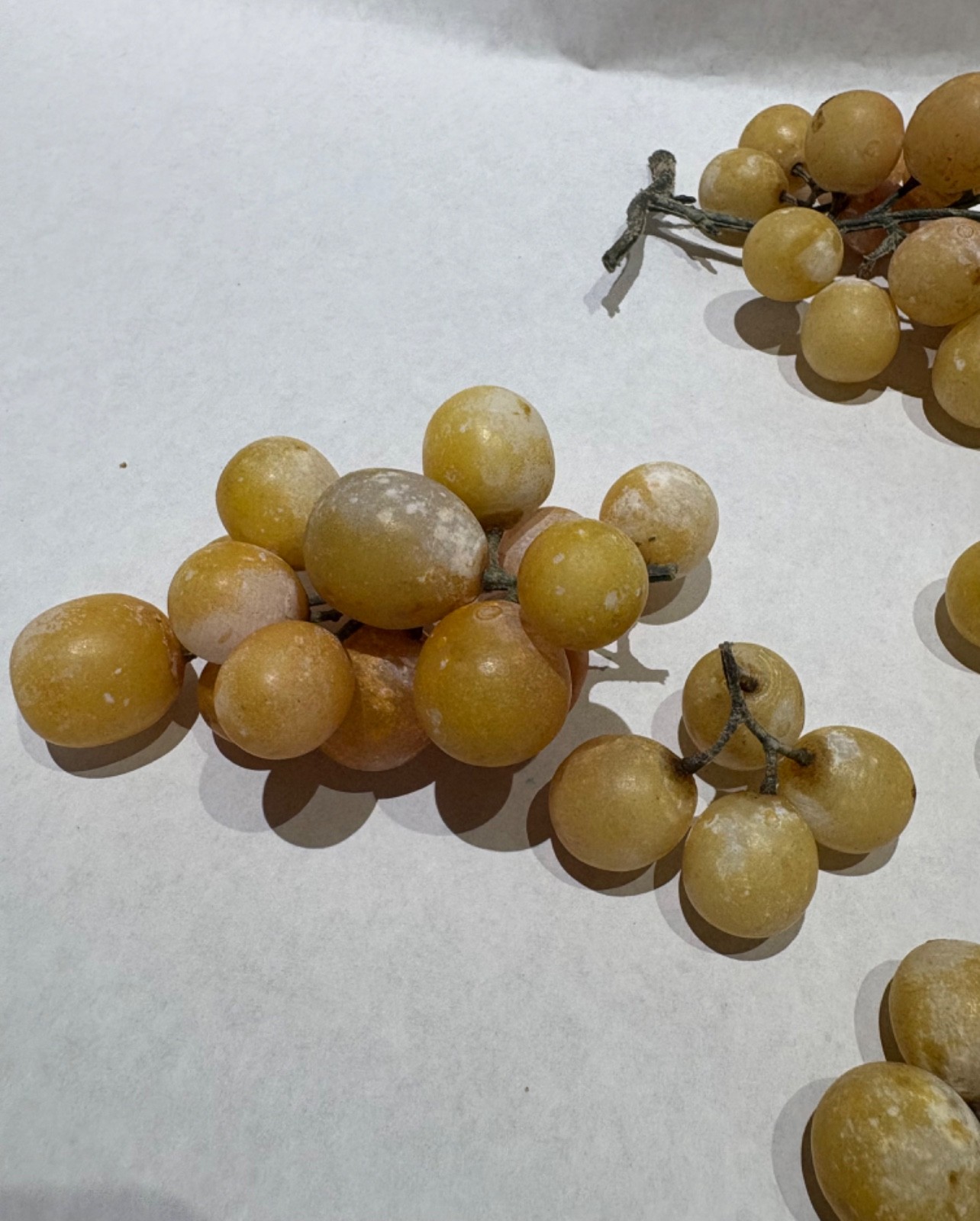 VINTAGE ALABASTER Stone Yellow Grapes clusters lot as shown gallery