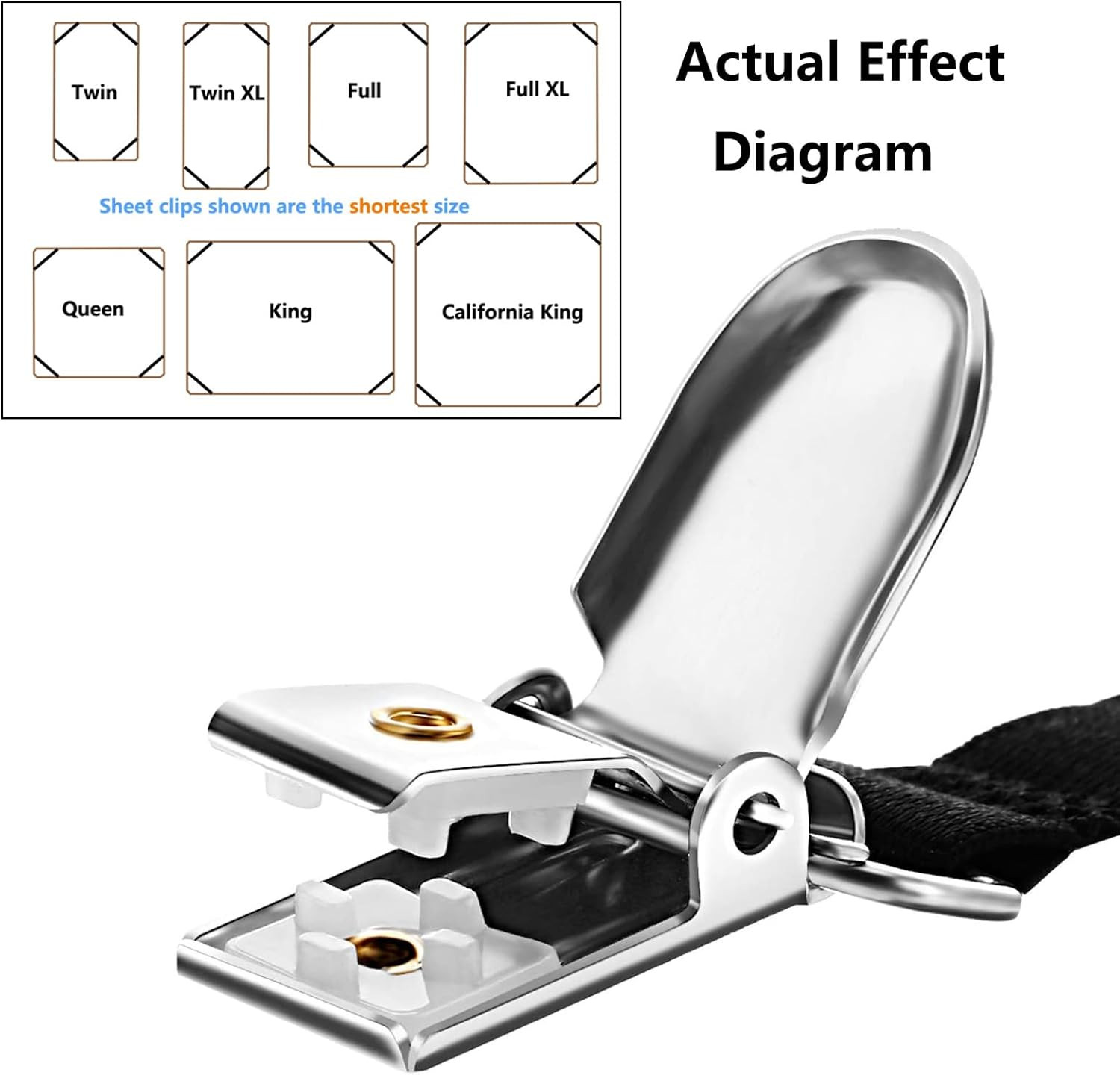 10 pcs Adjustable Bed Sheet Straps Clips Elastic Fitted Holder White 14-47 Inch gallery