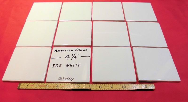 12 pcs. Glossy *Ice White* Ceramic Tiles by American Olean...4-1/4" Brightest gallery