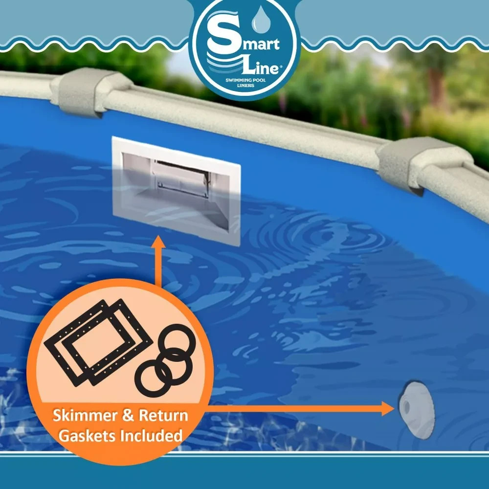 SmartLine 25 Gauge Round Swirl Bottom Swimming Pool Overlap Liners w/ Gasket gallery