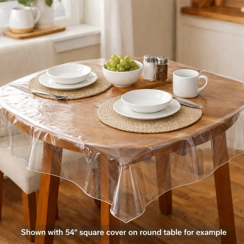 Super Clear Tablecloth Protector Cover Table Cloth 54" x 54" Cheapest Price gallery