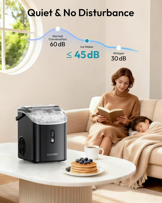 Nugget Ice Maker Countertop with Handle, Ready in 6 Mins, 35Lbs per Day, Removab gallery