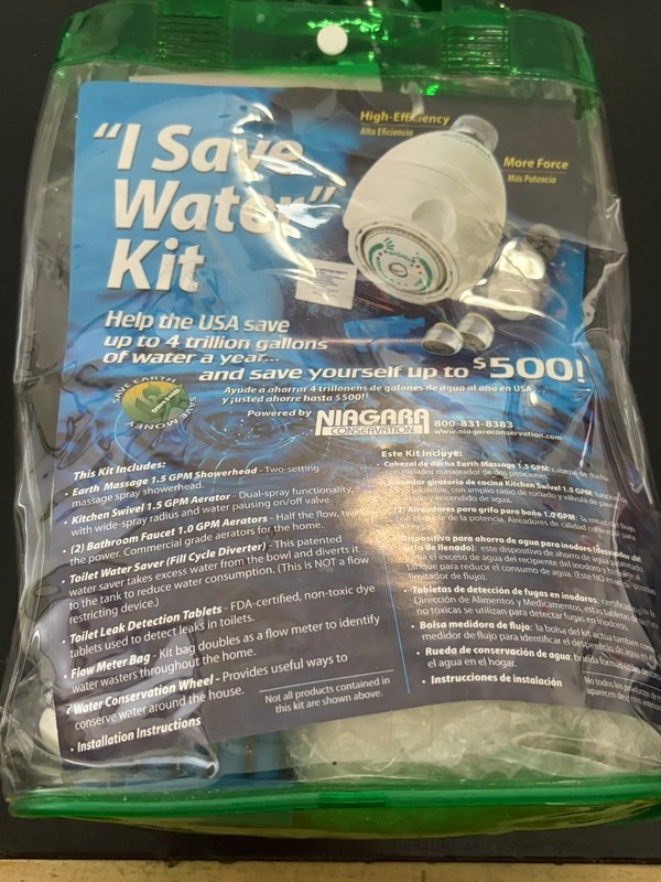 NIAGARA CONSERVATION “I SAVE WATER KIT” High Efficiency New oldstock gallery