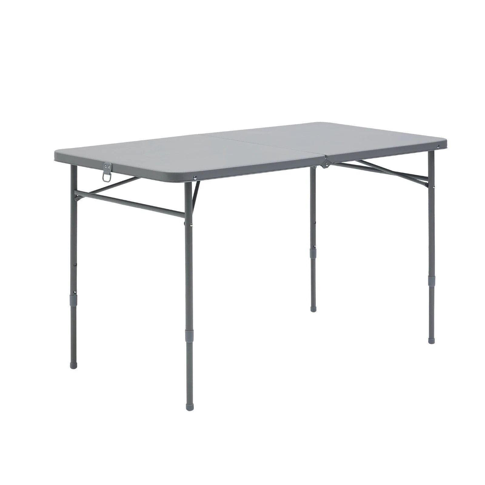 Mainstays 4 Foot Fold-in-Half Adjustable Folding Table, Gray gallery