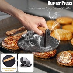 Steak Burger Press Round Rectangular Uncoated Heavy-duty Meat Press Iron