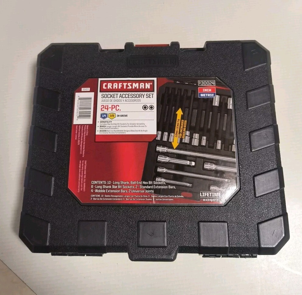 Craftsman 24 Pc Reach & Access Socket Accessory Add-on Set 9-30024 In & Metric gallery