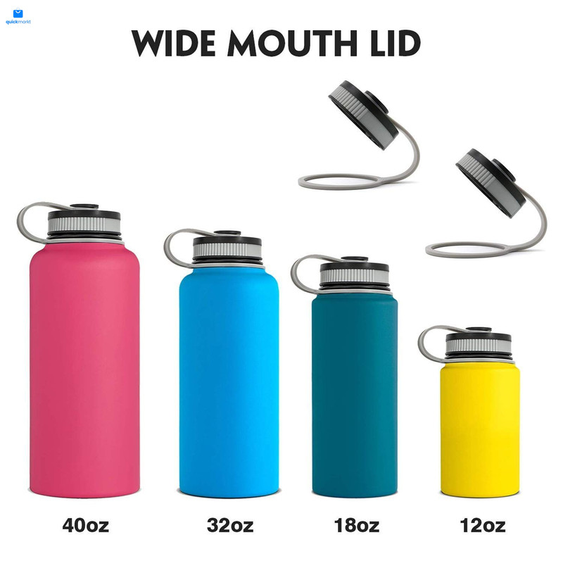 2Pcs Replacement Lid for Hydro Flask Wide Mouth 12, 16, 18, 32, 40 oz Black gallery