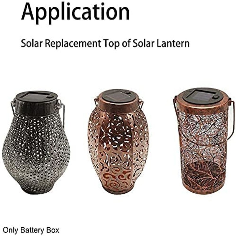 2 Pack Solar Lights Replacement Top for Lanterns Waterproof Round Solar Lantern gallery