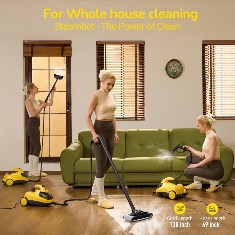 2L Multipurpose Handheld Steam Cleaner - No Chemicals, 28 Attachments Included gallery
