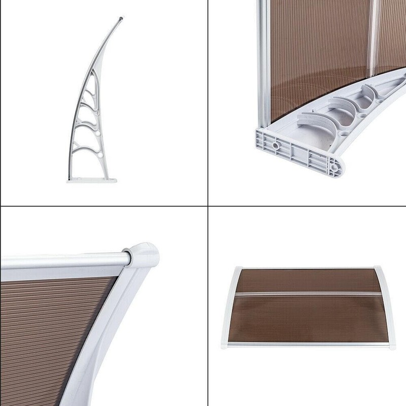 DIY 40"x 32" Window Canopy Awning Polycarbonate Front Door Patio Outdoor gallery